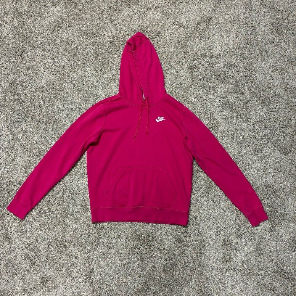 Nike Sportswear Club Fleece Pullover Hoodie S Pink Swoosh Athleisure Y2K READ